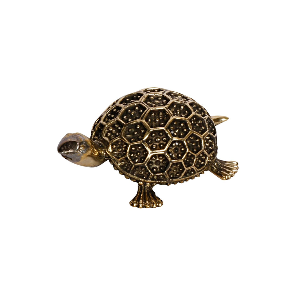 ARTVARKO Brass Tortoise for Good Luck Showpiece Turtle Kachua Tortoise for Shree Yantra Feng Shui Vastu Long Life Career(Small 9x4.6.5x3 cm)