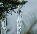 IndianShelf 20 Clear Glass Christmas Ornaments for Tree- Teardrop Icicle Ornaments- Chandelier Crystals Replacement Drops- Christmas Decorations- Raindrop Decorative Hanging Ornaments Centerpieces