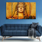 VIBECRAFTS Spiritual Shiva Canvas Wall Painting of Five Pieces For Home|Office|Living Room|Gift (PTVC5Pcs4_8731)