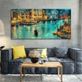 VIBECRAFTS Homcraft Beautiful Venice City Living Room Drawing Room Venice City At Night Canvas Wall Painting Fitted With Wooden Frame For Home | Office | Living Room | Gifts (PTVCH_2531)