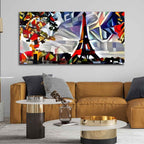 VIBECRAFTS Canvas Paintings for Living Room Drawing Room Abstract Art Premium Canvas Painting of Eiffel Tower in Paris for Home|Office|Gift(PTVCH_2353)