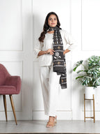 RAI SAHAB Printed Cotton Scarf for Women, Lightweight Soft Scarves Stoles for Summer & Winter(ST-86BLK10)