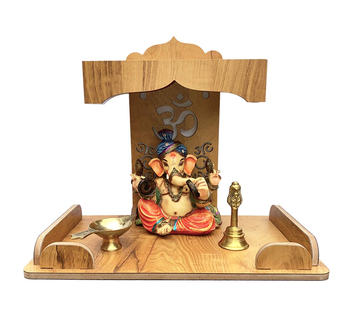 7CR Wood Temple (Beige_25.5 x 30.5 x 19 cm)