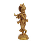 SVARUP Brass Krishna Bhagwan Idol Statue God Love Murti for Home Decor Living Room Pooja Temple Sculpture Gift Height 7.5 Inch