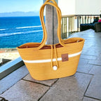 BEAUTIFUL HOMMIES Attractive Hand Bag |large Tote Bag |Summer Bag | Bucket Bag | Basket Bag | Bamboo Tote | Beach Bags for Women|Boho Bag|Handbag |Jute Bag |Handmade Bag (YELLOW STYLISH)