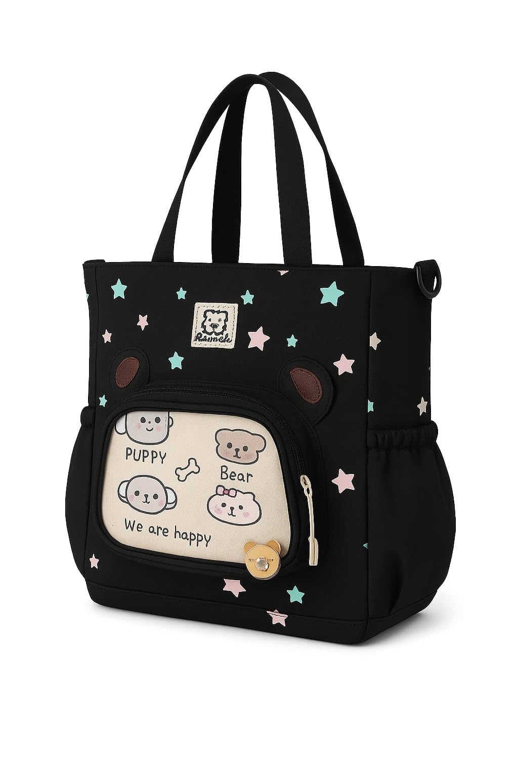 Voyista Moon Sprinkle Aesthetic Tote Bag for Girls – Cute Unique Canvas Handbag for College & School – Ultra Lightweight Spacious Shoulder Bag for Daily Use (Nightfall Velvet)
