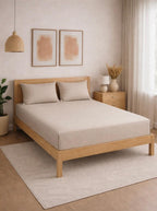 THE HOME STYLE Solid Cotton Feel Pillow Covers (18 x 28 inches, Set of 2 Pcs) | 300 TC | Super Soft & Smooth (Vanilla)