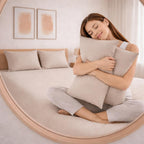 THE HOME STYLE Solid Cotton Feel Pillow Covers (18 x 28 inches, Set of 2 Pcs) | 300 TC | Super Soft & Smooth (Vanilla)