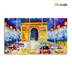 VIBECRAFTS Arc De Triomphe 5 Pieces Canvas Wall Painting For Home | Office | Living Room | Gift (PTVC5Pcs4_8535)