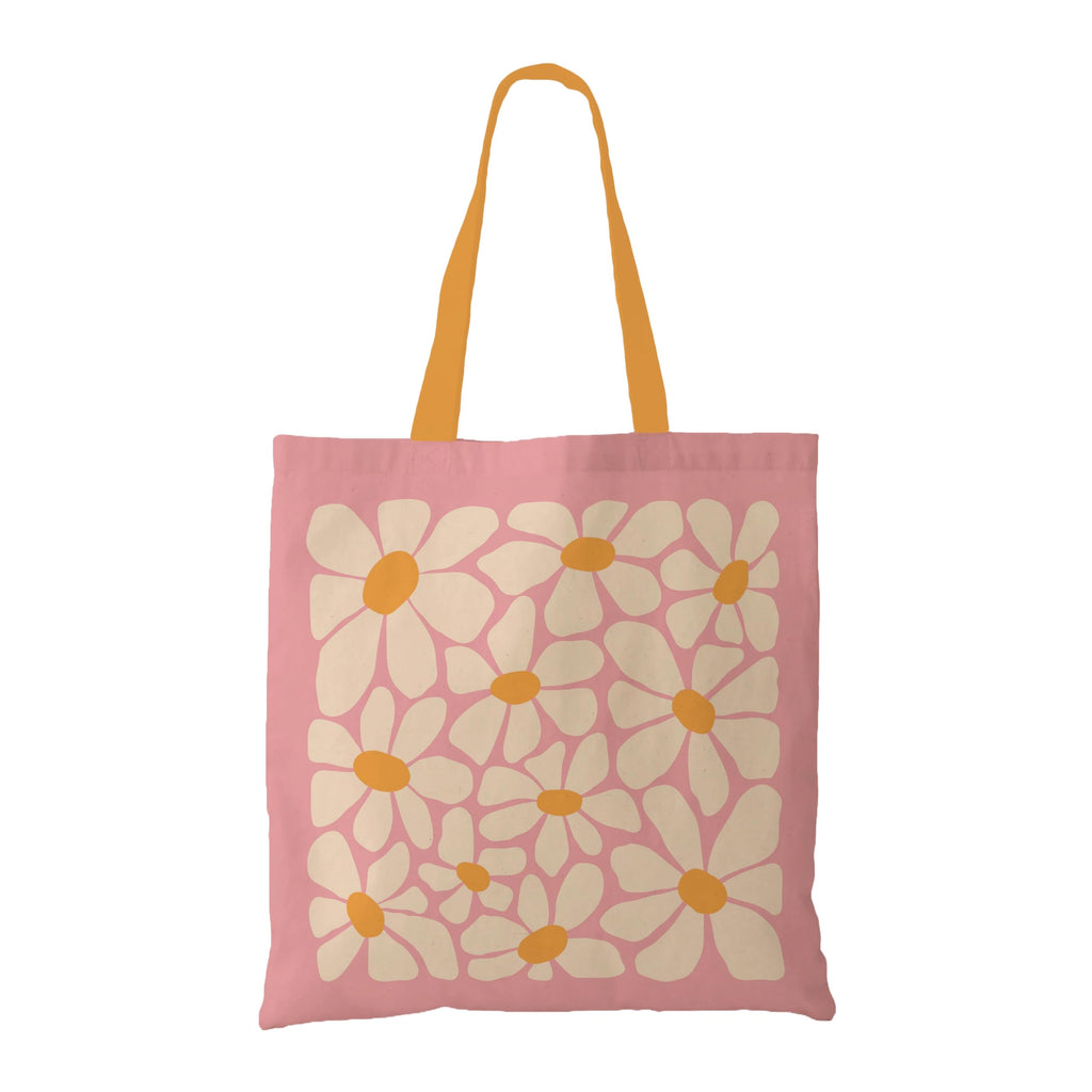 The Purple Tree Daisy Blossom Canvas Tote Bag - 1 Pc, Women Canvas Tote Bag, Eco friendly Bag, cute Tote, Stylish Bags For Women