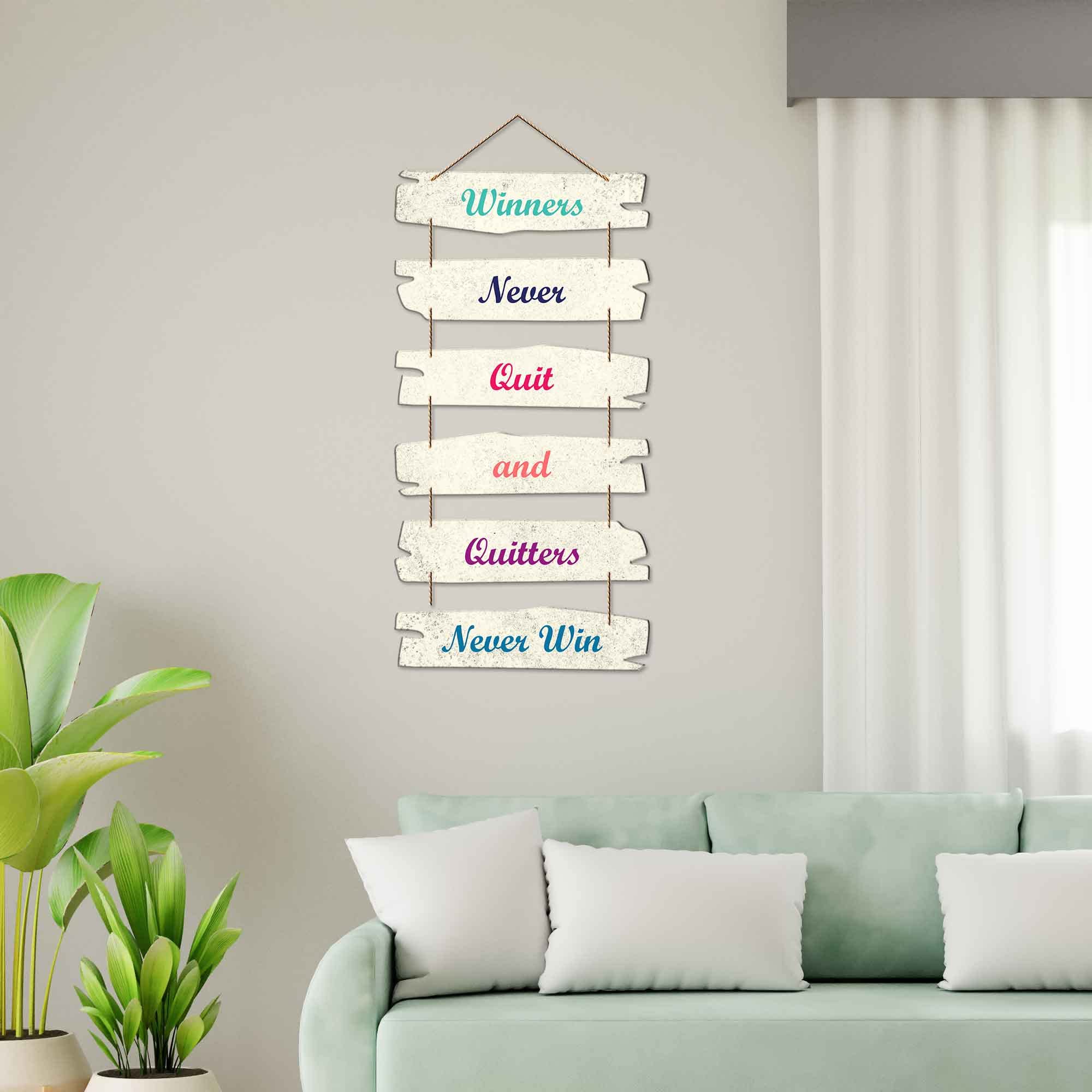 Artvibes Decorative Wall Hanging Wooden Art Decoration item for Living Room | Bedroom | Home Decor | Gifts | Quotes Decor Item | Wall Art For Hall | Mdf Wall Decoration, Set of 6 (WH_3229NR)