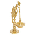 Artvarko Brass Parrot Design Hanging Diya Oil Wick Lamp Deepak for Diwali Pooja/Puja, Home Decoration and Gifts Showpiece 8.5 Inch