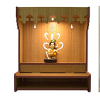 YIXT Premium MDF Wooden Pooja Mandir with Doors, Dome & Shelf | Home Temple for Living Room | Modern Temple with Storage Cabinet