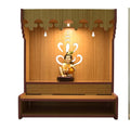 CrazyInk Handmade Beautiful Wooden Temple/Home Temple/Puja Mandir/Wall Hanging and Table Top Home Mandir Temple/Home Decor Beautiful Wooden Temple with Storage Box (RED) (Cream)
