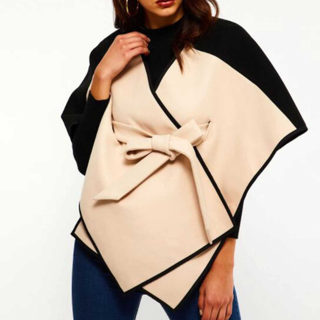 ZALTAS Scarfs for Women Design Waistban Dess Winter Poncho for Women Ladies Cashmere Wool Ponchos Leather Hem Shawl Knitted Women Poncho Scarf