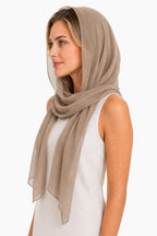 YOUR SMILE for Women Lightweight Breathable Solid Color Soft Chiffon Long Fashion Scarves Sun-proof Shawls Wrap, Brown, 27''x70''