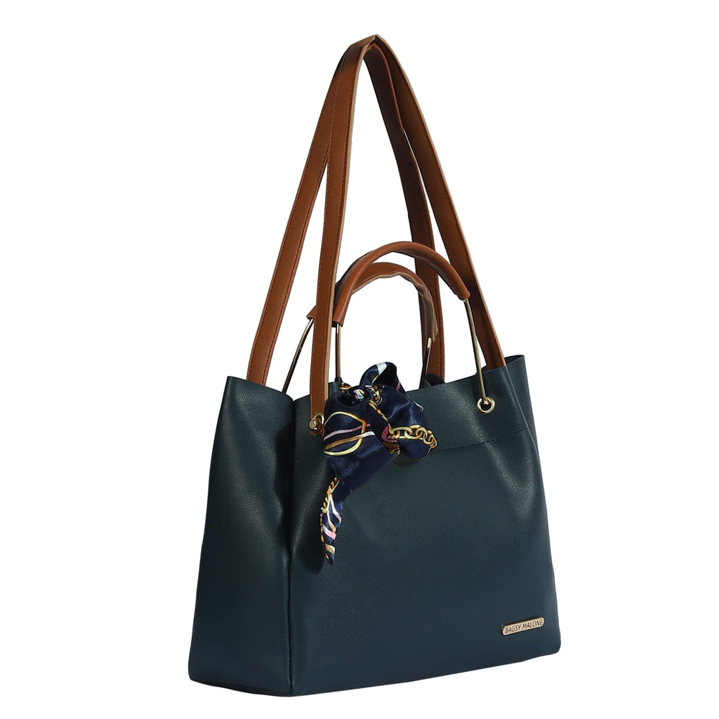 Bagsy Malone Women's Vegan Leather Stylish Tote Bag | Pack of 5 | Ladies Purse Handbag | Womens Day Gift
