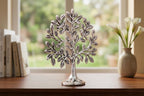 Metal Kalpavriksha Tree for Home Decor - Golden Wish Fulfilling Tree Metal Showpiece for Temple, Vastu, Office Table & Gifting Banyan (No 0 Silver)