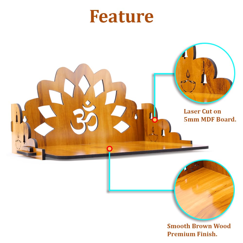 Sehaz Artworks Pooja Mandir for Home Big Size | Puja Mandir for Home Wall Mounted | Wooden Temple | Pooja Stand