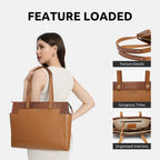 The Gusto Estelle - Premium Vegan Leather Tote Bag for Women | Stylish Hand Bag/Shoulder Bag with Zip | College, Casual Use, Office Tote Bag