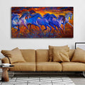 VIBECRAFTS Canvas Paintings for Living Room Drawing Room Seven Horses Running Canvas Wall Painting Fitted With Wooden Frame for Home | Office | Gift (PTVCH_2441N)