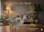 Kridaykraft Decorative Metal Trunk-Up Elephant – Multi-Purpose Small Flower Vase, T-Light Holder, and Stationery Organizer for Living Room and Office – Elegant Silver Elephant Statue for Good Luck