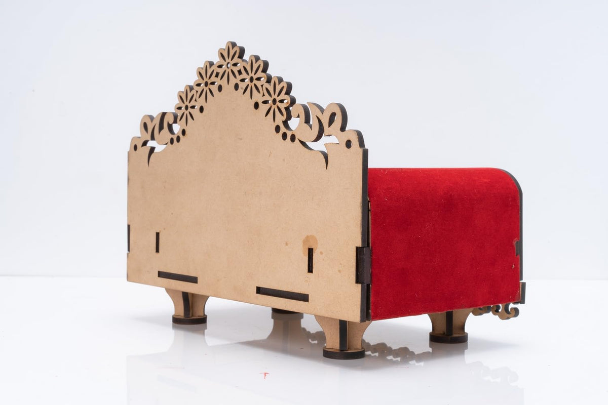 Cloudzy MDF God Singhasan Devghar Mandasana God Throne Art Craft Handmade Plywood Mandir Pooja Room Home Decor with a Divine God Throne (Singhasan 01)
