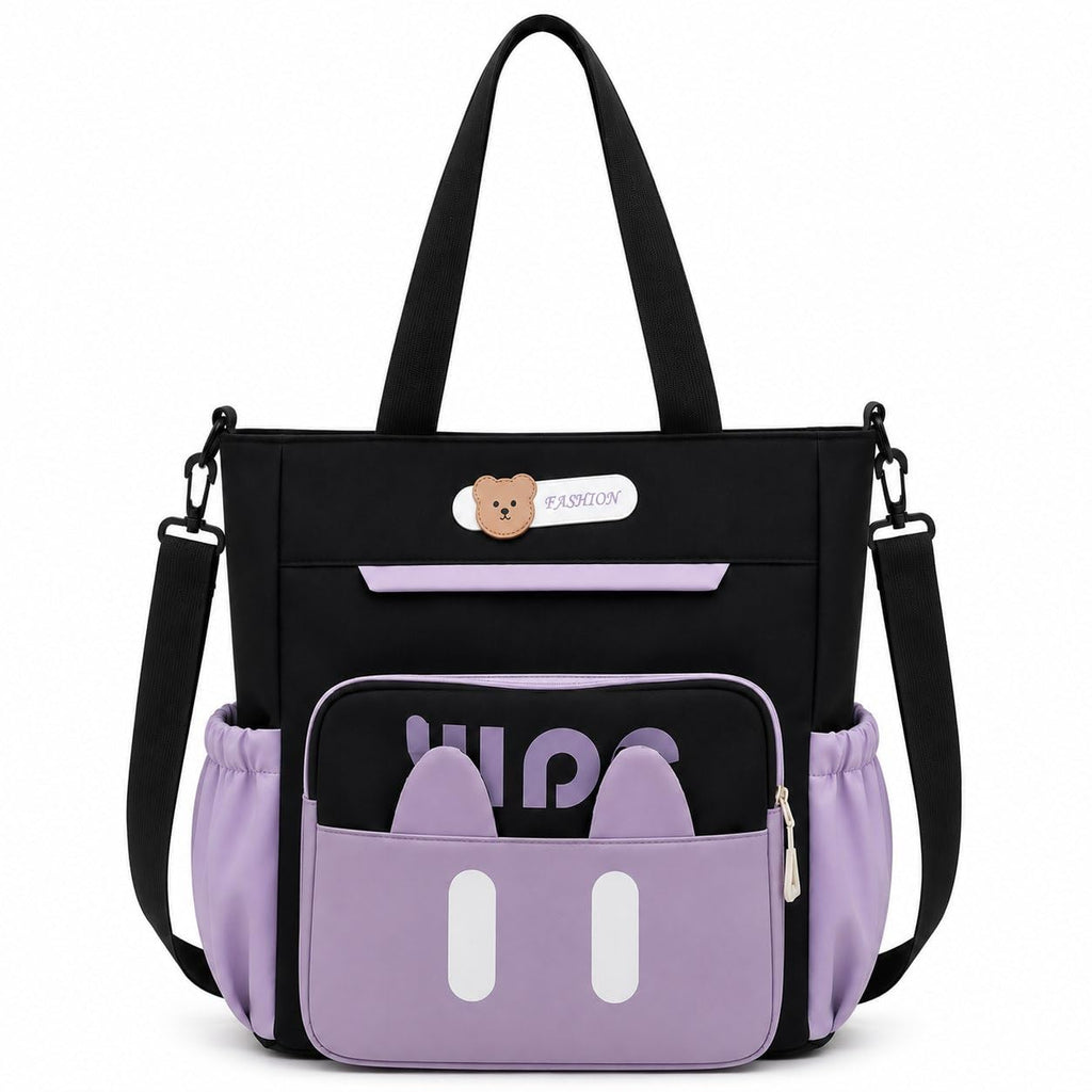 DRAYA DEAL'S Kitty Tote Bag – Cute Cat Print Shoulder Handbag for Women & Girls, Lightweight Reusable Canvas Shopping Bag for College, Office, Travel & Daily Use