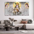 VIBECRAFTS Radha Krishna Premium Wall Painting of Five Pieces For Home|Office|Living Room|Gift (PTVC5Pcs4_8732)
