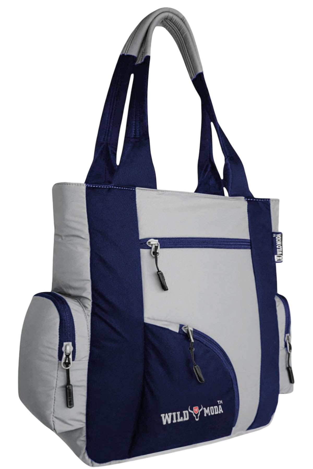 WILD MODA Kat Women Shoulder and Tote Bag (Grey & Blue)