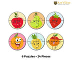 Artvibes Fruits Premium Wooden Puzzles for Kids | Jigsaw Puzzles for Kids Age 2-5 | 4 Piece Puzzles | Toddlers Wooden Puzzle (PZ_603NN), Set of 6