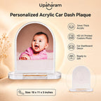 UPAHARAM Personalized Acrylic Car Dash Plaque | 5mm Thick Car Dashboard with Your Custom Photo, Size: 10 * 11 * 3 inches| HD UV Printing Customized Photo Frame | Car Accessories gift (Dome)