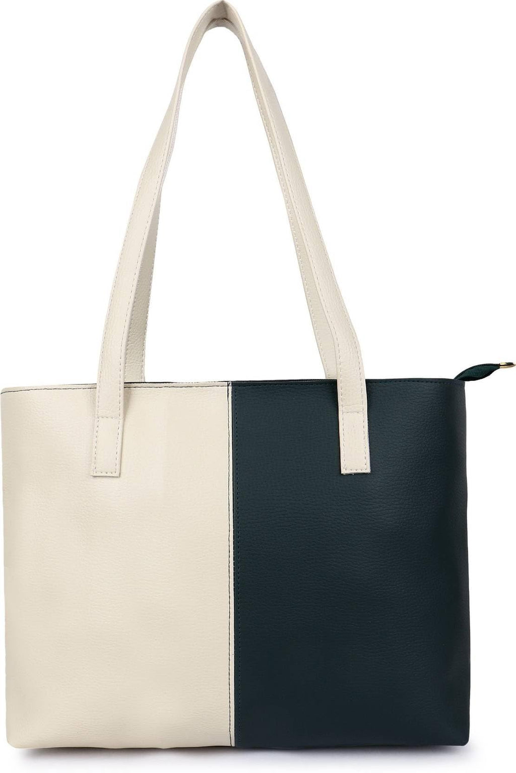 Nexeura Women’s Stylish Handbag | Premium PU Leather Tote Bag for Women | Large Capacity Shoulder Bag for Office, College & Daily Use (GREEN.WHITE)