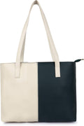 Nexeura Women’s Stylish Handbag | Premium PU Leather Tote Bag for Women | Large Capacity Shoulder Bag for Office, College & Daily Use (GREEN.WHITE)