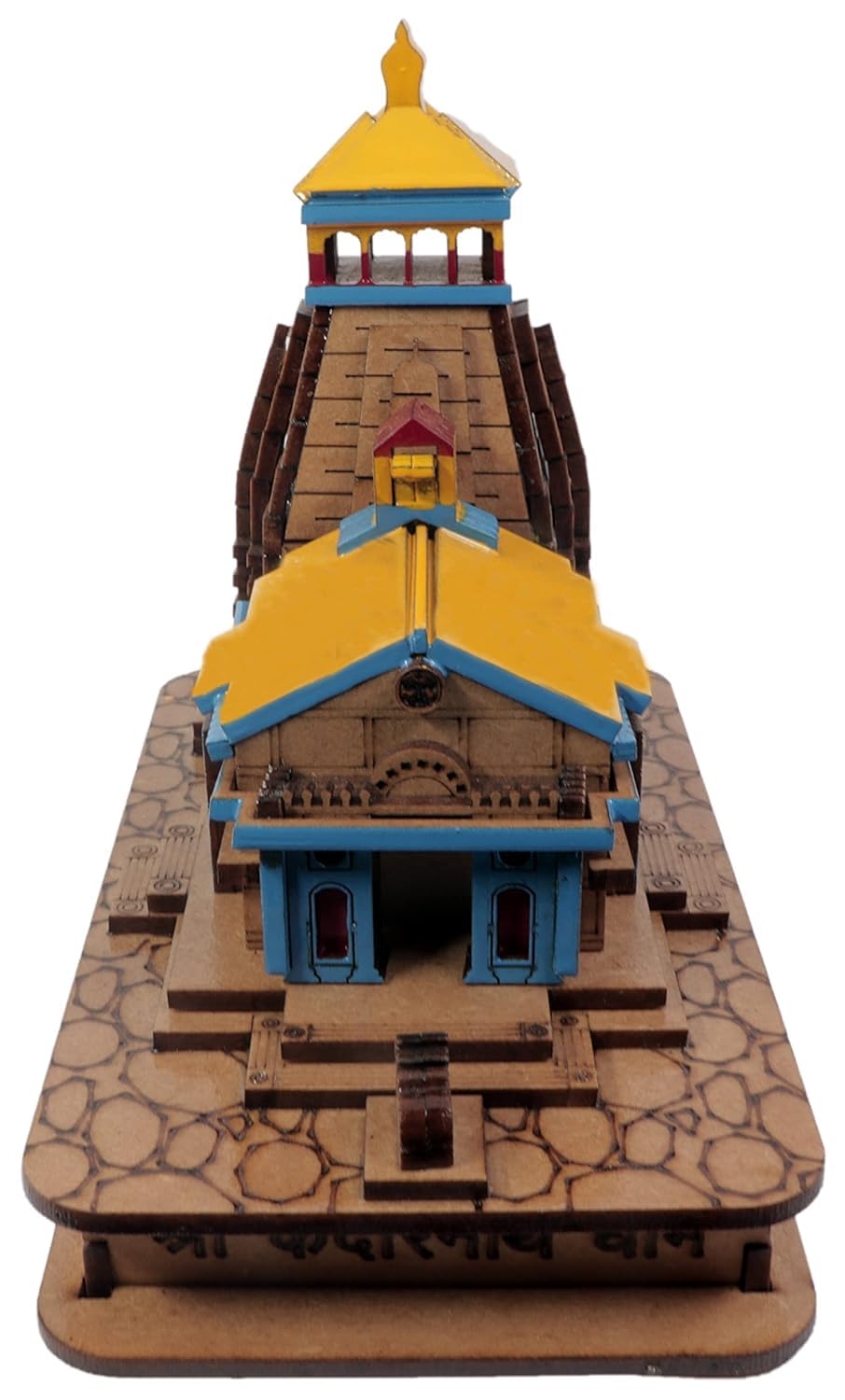 SriMaa Ventures: Shri Kedarnath Dham Temple in Wood Color 3D Model Mandir Statue - Fully Polished and Hand Crafted for Home, Temple, Office Desk, Gift, CarDashboard