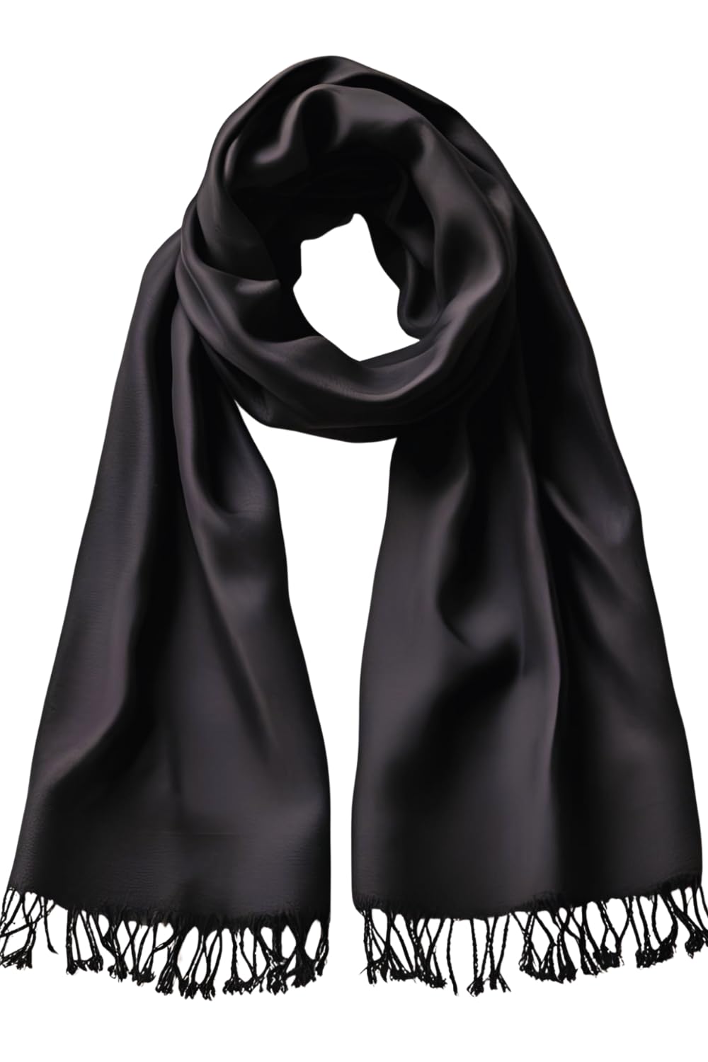 FM Trends Stylish Plain Scarf for Women & Girls | Solid Color Stole, Dupatta, Shawl | Elegant Ladies Accessory (Black, 1.8 meters)
