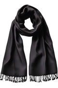 FM Trends Stylish Plain Scarf for Women & Girls | Solid Color Stole, Dupatta, Shawl | Elegant Ladies Accessory (Black, 1.8 meters)