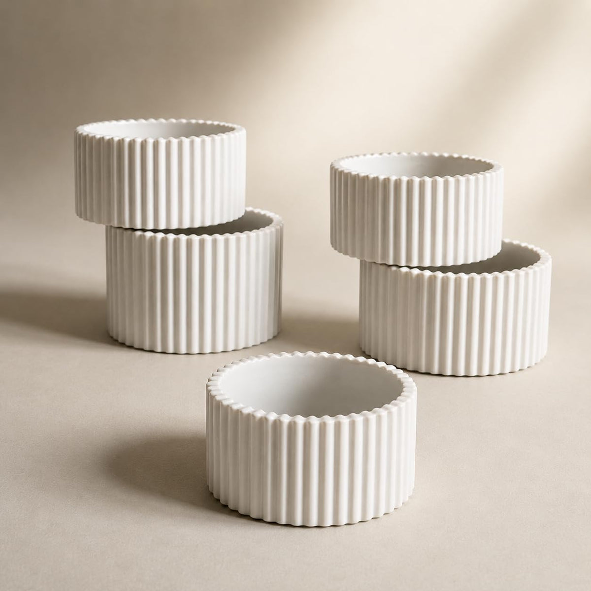 Neatly Home Handcrafted Candle Jar Smooth Satin White 8x4 cm Pack of 5
