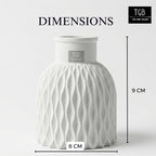 THE GREY BLEND® Wave Textured Concrete Vase for Living Room & Table Decor