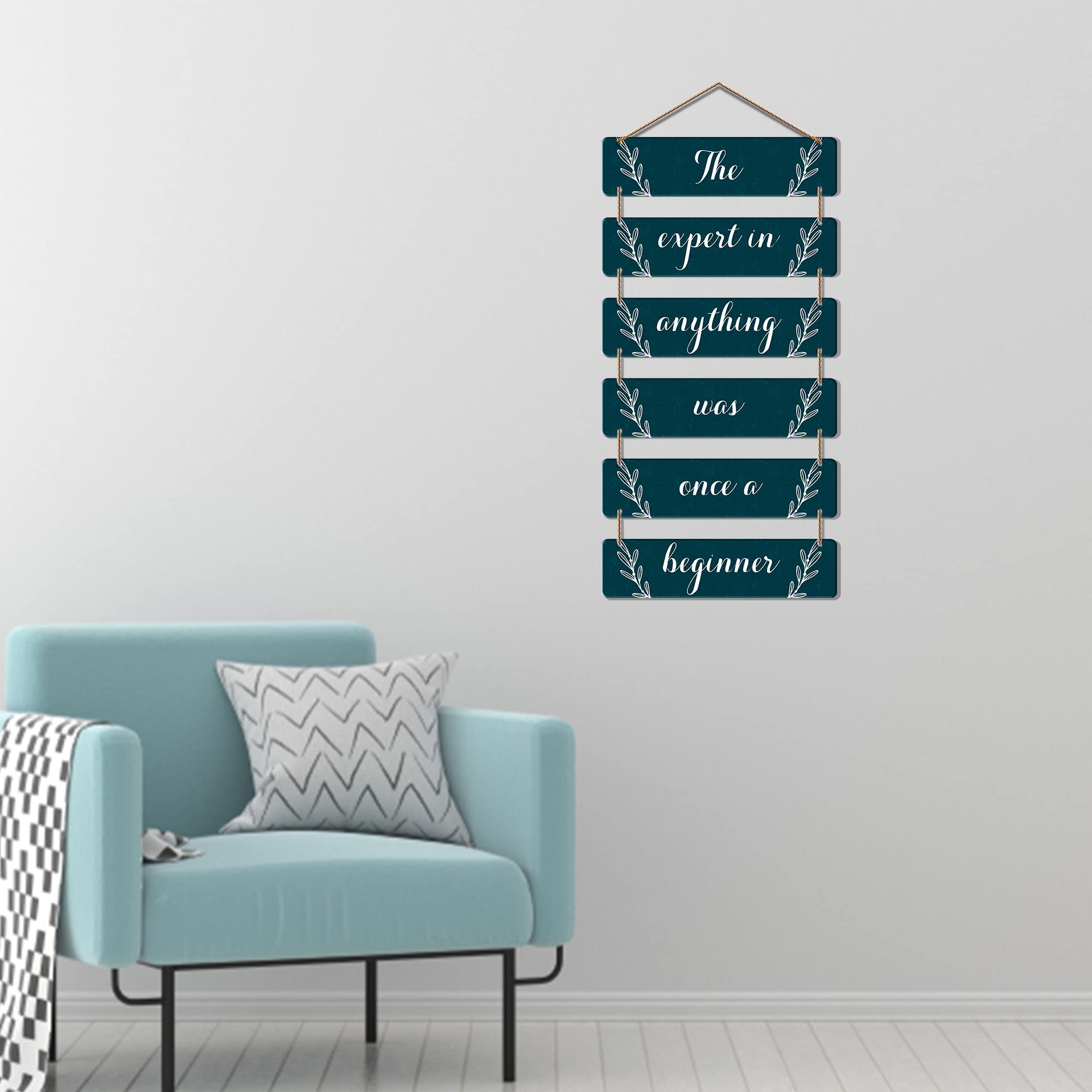 Artvibes Decorative Wall Hanging Wooden Art Decoration item for Living Room | Bedroom | Home Decor | Gifts | Quotes Decor Item | Wall Art For Hall | Mdf Wall Decoration, Set of 6 (WH_3244NR)