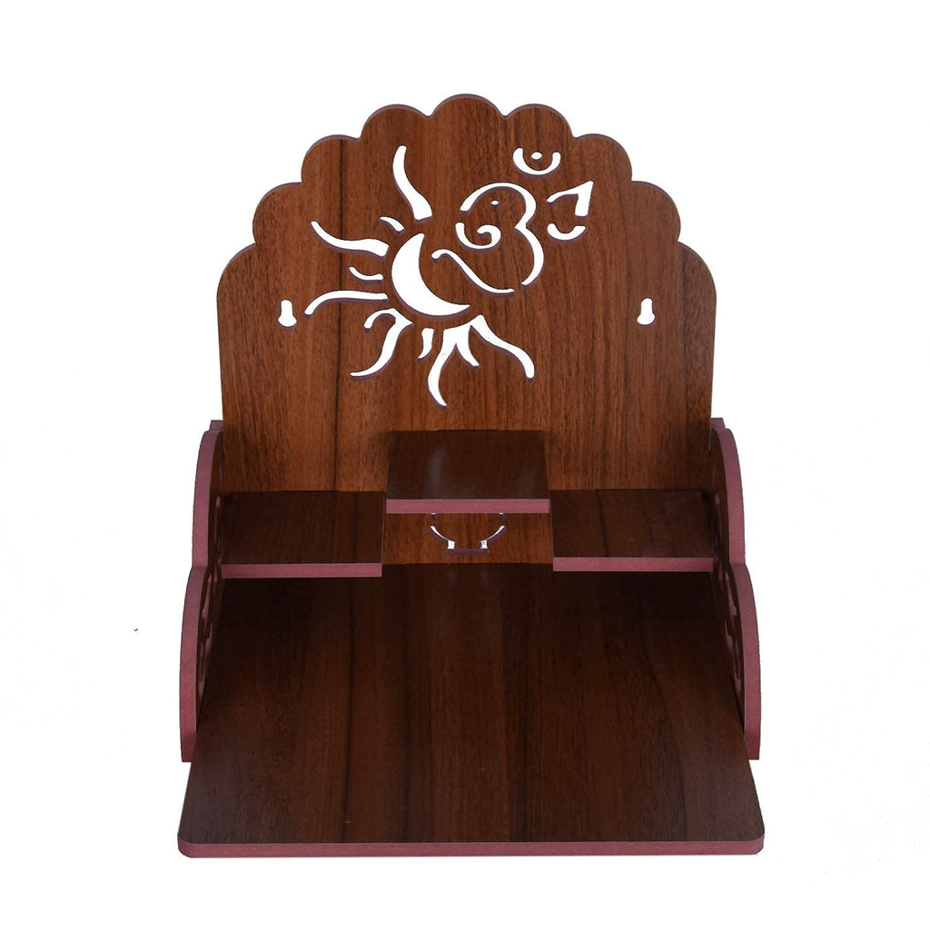 Shree Hari Enterprise Wooden Home Temple/Home mandir/god Stand for Home/Pooja Stand/Home mandap/mandapam/Pooja mandir Medium Size | Sun | (Brown)