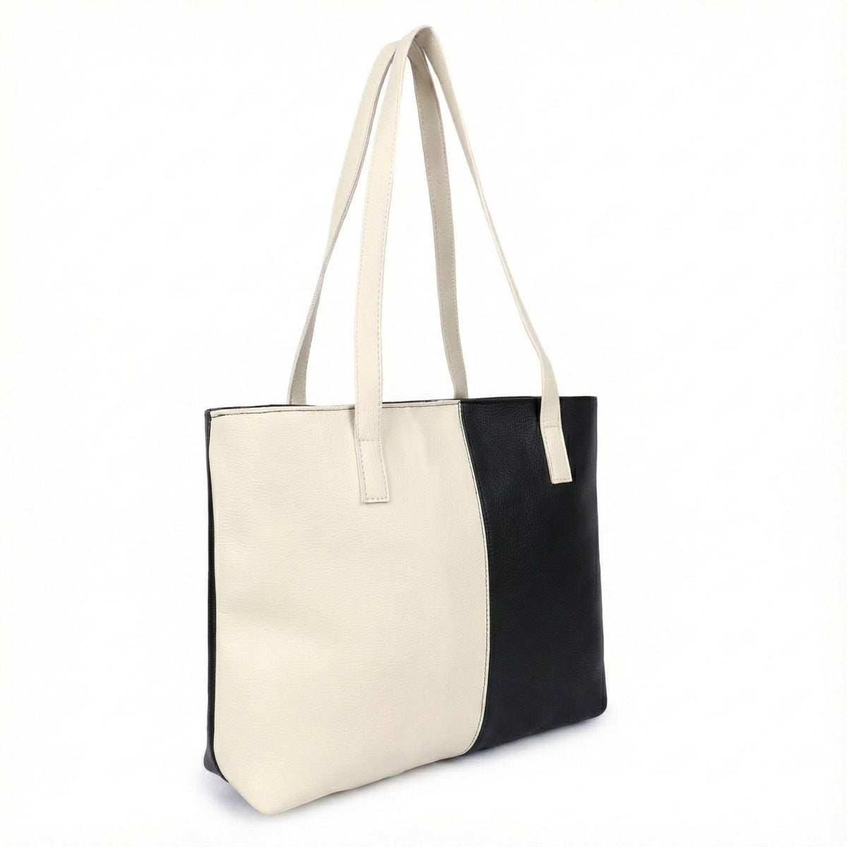 Nexeura Women’s Stylish Handbag | Premium PU Leather Tote Bag for Women | Large Capacity Shoulder Bag for Office, College & Daily Use (WHITE,BLACK)
