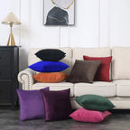 Khooti Decorative Velvet 200 TC Cushion Cover Pack Of 1-36X36/91X91 Cm-Royal Blue-Soft Pillow Covers Cushion Case For Sofa Bedroom Living room Chair Car