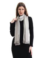 EH Viscose Pashmina Female Scarf For Women, Twill Weave, Thick, Solid Color Wraps, All Weather, Large, Warm, Very Soft Pashmina Feel Scarves (LIGHT GREY)