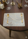 Table Placemats Elegant Light Golden Color with Stunning 3D Embossed Design | Durable, Waterproof & Stylish Dining Decor(MFN- TABLEMAT-RECT-PO4) Kafalo