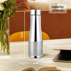 Vip luxe Silver Copper Water Bottle – Ayurvedic, Eco-Friendly & Leak-Proof Hydration Bottle | Stylish Design | 1000ml