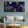 VIBECRAFTS Canvas Paintings for Living Room Drawing Room Folk Night Bears Canvas Wall Painting Fitted With Wooden Frame For Home | Office | Living Room | Gifts (PTVCH_2562)