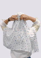 AARKRI SALES Cotton Long Scarf Cum Mask Scarves Usable for Vehicle Driver | White Printed Design | Universal Size | For Girl & Women | Sun Protection Light Weight (Colour Heart Short Scarf)