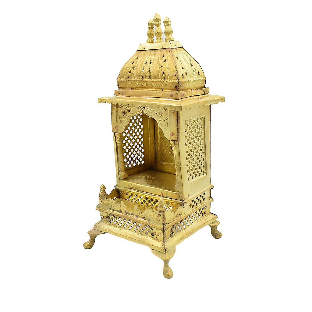 PujaNPujari Brass Beautiful Home Temple Pooja Mandir for Living Room for Pooja Decorations (Large)