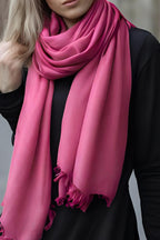 FM Trends Stylish Plain Scarf for Women & Girls | Solid Color Stole, Dupatta, Shawl | Elegant Ladies Accessory (Pink, 1.8 meters)